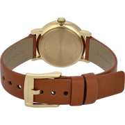 Marc Jacobs Baker White Dial Brown Leather Strap Watch for Women - MBM1317