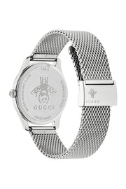 Gucci G-Timeless Turquoise Mother of Pearl Dial Silver Mesh Bracelet Watch For Women - YA126582