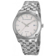 Burberry Heritage Check White Dial Silver Steel Strap Watch for Women - BU1853