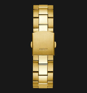 Guess Axle Multifunction Black Dial Gold Steel Strap Watch For Men - GW0488G2