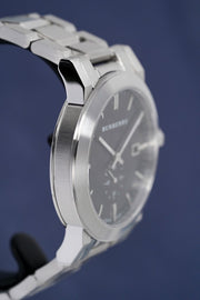 Burberry The City Black Dial Silver Steel Strap Watch for Men - BU9901