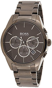 Hugo Boss Classic Chronograph Grey Dial Grey Steel Strap Watch for Men - 1513364