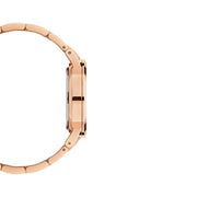 Daniel Wellington Iconic Link White Dial Rose Gold Steel Strap Watch for Women - DW00100213