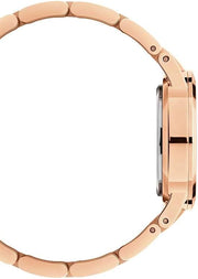 Daniel Wellington Iconic Link Analog Black Dial Rose Gold Steel Strap Watch For Women - DW00100214