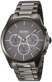 Hugo Boss Classic Chronograph Grey Dial Grey Steel Strap Watch for Men - 1513364