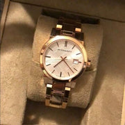 Burberry The City Rose Gold Dial Rose Gold Steel Strap Watch for Women - BU9135