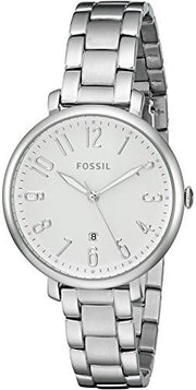 Fossil Jacqueline White Dial Silver Steel Strap Watch for Women - ES3969