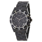 Marc Jacobs Blade Chronograph Black Dial Black Steel Strap Watch for Women - MBM3083