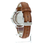 Daniel Wellington Petite Sterling Black Dial Brown Leather Strap Watch For Women - DW00100178