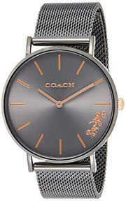 Coach Perry Grey Dial Grey Mesh Bracelet Watch for Women - 14503127