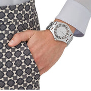 Marc Jacobs Henry Transparent Silver Dial Silver Steel Strap Watch for Women - MBM3205
