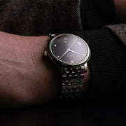 Omega De Ville Prestige Co-Axial Black Dial Silver Steel Strap Watch for Men - 424.10.40.20.01.001