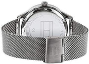 Tommy Hilfiger Spencer Skeleton Black Dial Silver Mesh Bracelet Watch for Men - 1791643