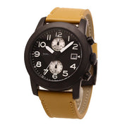 Marc Jacobs Larry Chronograph Black Dial Brown Leather Strap Watch for Men - MBM5053