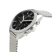 Tissot PR 100 Chronograph Black Dial Silver Mesh Bracelet Watch For Men - T101.417.11.051.01