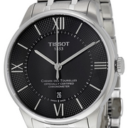 Tissot T Classic Chemin Des Tourelles Chronometer Black Dial Silver Steel Strap Watch For Men - T099.408.11.058.00