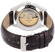 Tissot T Classic T One Automatic Silver Dial Brown Leather Strap Watch For Men - T038.430.16.037.00