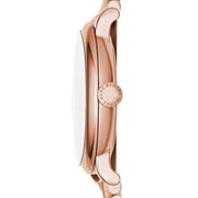 Marc Jacobs Baker Dexter White Dial Rose Gold Steel Strap Watch for Women - MBM3443