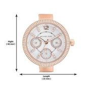 Michael Kors Parker White Dial Rose Gold Steel Strap Watch for Women - MK5616