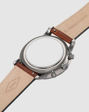 Fossil Neutra Chronograph Grey Dial Brown Leather Strap Watch for Men - FS5512