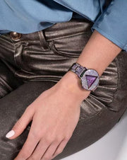 Guess Trend Diamonds Purple Dial Purple Steel Strap Watch for Women - GW0512L4