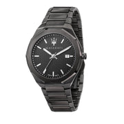Maserati Stile Quartz Black Dial Black Steel Strap Watch For Men - R8853142001
