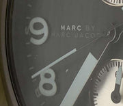Marc Jacobs Larry Chronograph Black Dial Black Leather Strap Watch for Men - MBM5054