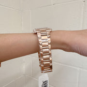 Michael Kors Emery Three-Hand Crystals Silver Dial Rose Gold Steel Strap Watch for Women - MK4644