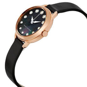 Marc Jacobs Betty Mother of Pearl Black Dial Black Leather Strap Watch for Women - MJ1513