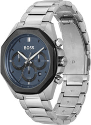 Hugo Boss Cloud Chronograph Blue Dial Silver Steel Strap Watch For Men - 1514015