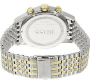 Hugo Boss Navigator Chronograph White Dial Two Tone Steel Strap Watch for Men - 1513499