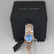 Marc Jacobs Henry Dinky Blue Dial Rose Gold Steel Strap Watch for Women - MBM3204
