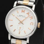 Marc Jacobs Baker White Dial Two Tone Steel Strap Watch for Women - MBM3331