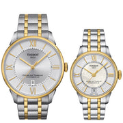 Tissot Chemin Des Tourelles Powermatic 80 Lady Mother of Pearl White Dial Two Tone Steel Strap Watch For Women - T099.207.22.118.00