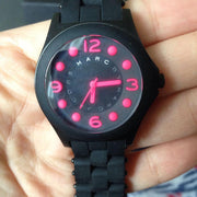 Marc Jacobs Pelly Black Dial Black Silicone Strap Watch for Women - MBM2529
