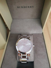 Burberry The City White Dial Silver Steel Strap Watch for Women - BU9144