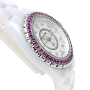 Chanel J12 Quartz Diamonds Mother of Pearl White Dial White Steel Strap Watch for Women - J12 H3243