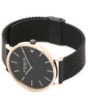 Coach Charles Black Ion Dial Black Mesh Bracelet Watch for Men - 14602470