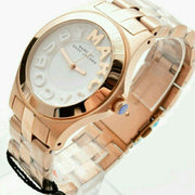 Marc Jacobs Rivera White Dial Rose Gold Steel Strap Watch for Women - MBM3135