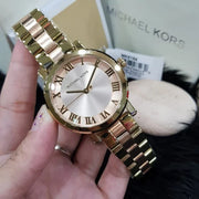 Michael Kors Norie Gold Dial Two Tone Steel Strap Watch for Women - MK3586