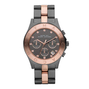Marc Jacobs Blade Chronograph Grey Dial Two Tone Steel Strap Watch for Women - MBM8583