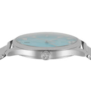 Gucci G-Timeless Turquiose Mother of Pearl Dial Silver Mesh Bracelet Watch For Women - YA1264039