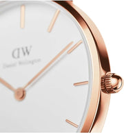 Daniel Wellington Classic Petite Melrose White Dial Rose Gold Mesh Bracelet Watch For Women - DW00100163