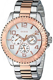 Guess BFF Multifunction Silver Dial Two Tone Steel Strap Watch for Women - W0231L5