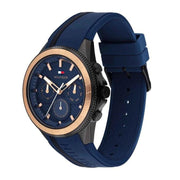 Tommy Hilfiger Aiden Chronograph Blue Dial Blue Silicone Strap Watch For Men - 1791860