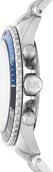 Michael Kors Bayville Chronograph Black Dial Silver Steel Strap Watch For Men - MK8749