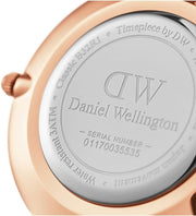 Daniel Wellington Petite Sheffield Black Dial Black Leather Strap Watch For Women - DW00100168