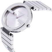 Gucci G Interlocking Silver Dial Silver Steel Strap Watch For Women - YA133308