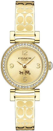 Coach Dress Crystals Gold Dial Gold Steel Strap Watch For Women - 14502202