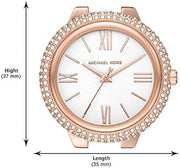 Michael Kors Taryn Quartz White Dial Rose Gold Steel Strap Watch For Women - MK4460